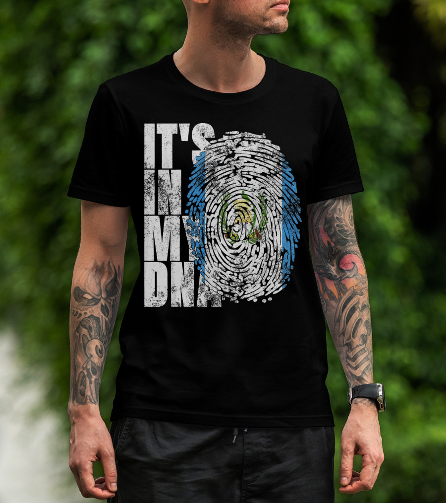 It's In My DNA Guatemalan American Flag Fingerprint T-Shirt
