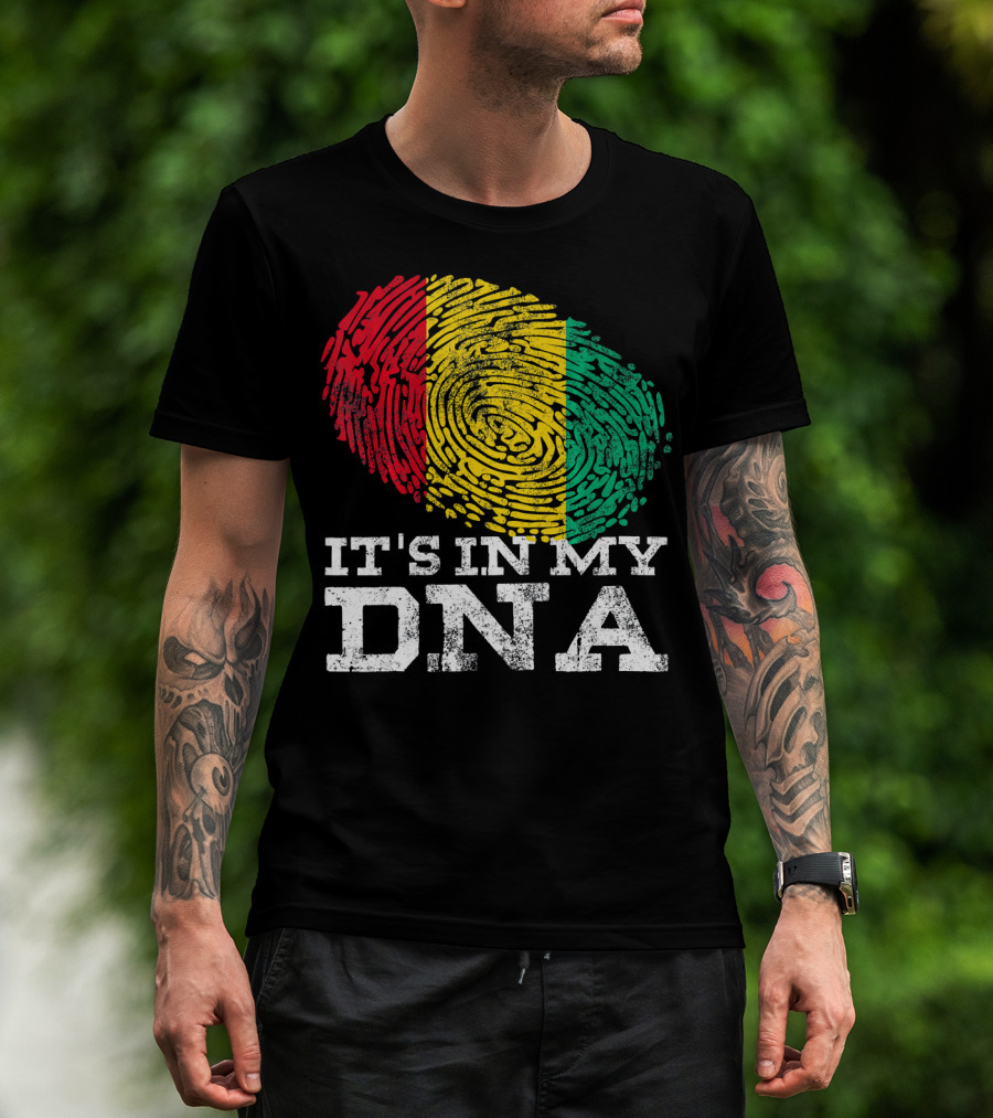 It's In My DNA Guinean Proud Afro Fingerprint Colors T-Shirt