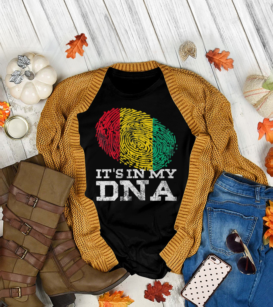 It's In My DNA Guinean Proud Afro Fingerprint Colors T-Shirt