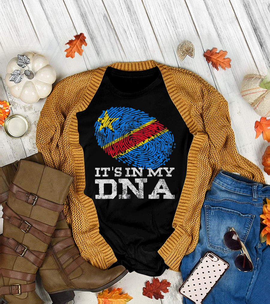 It's In My DNA Congolese African Fingerprint Flag T-Shirt