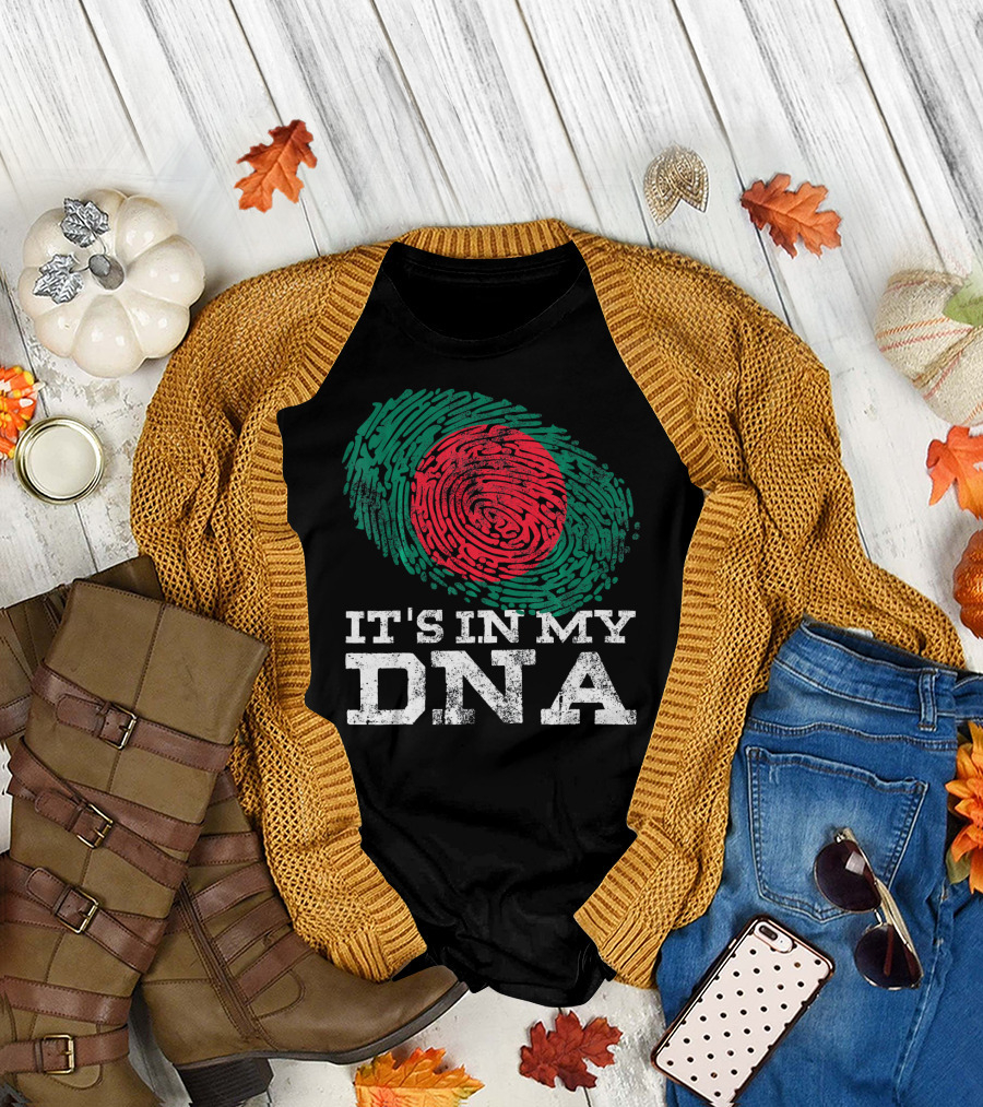 It's In My DNA Bangladesh Fingerprint Flag T-Shirt