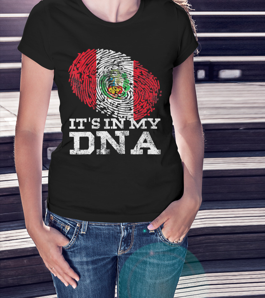 It's In My DNA Peruvian Flag Fingerprint Mexican Heritage T-Shirt