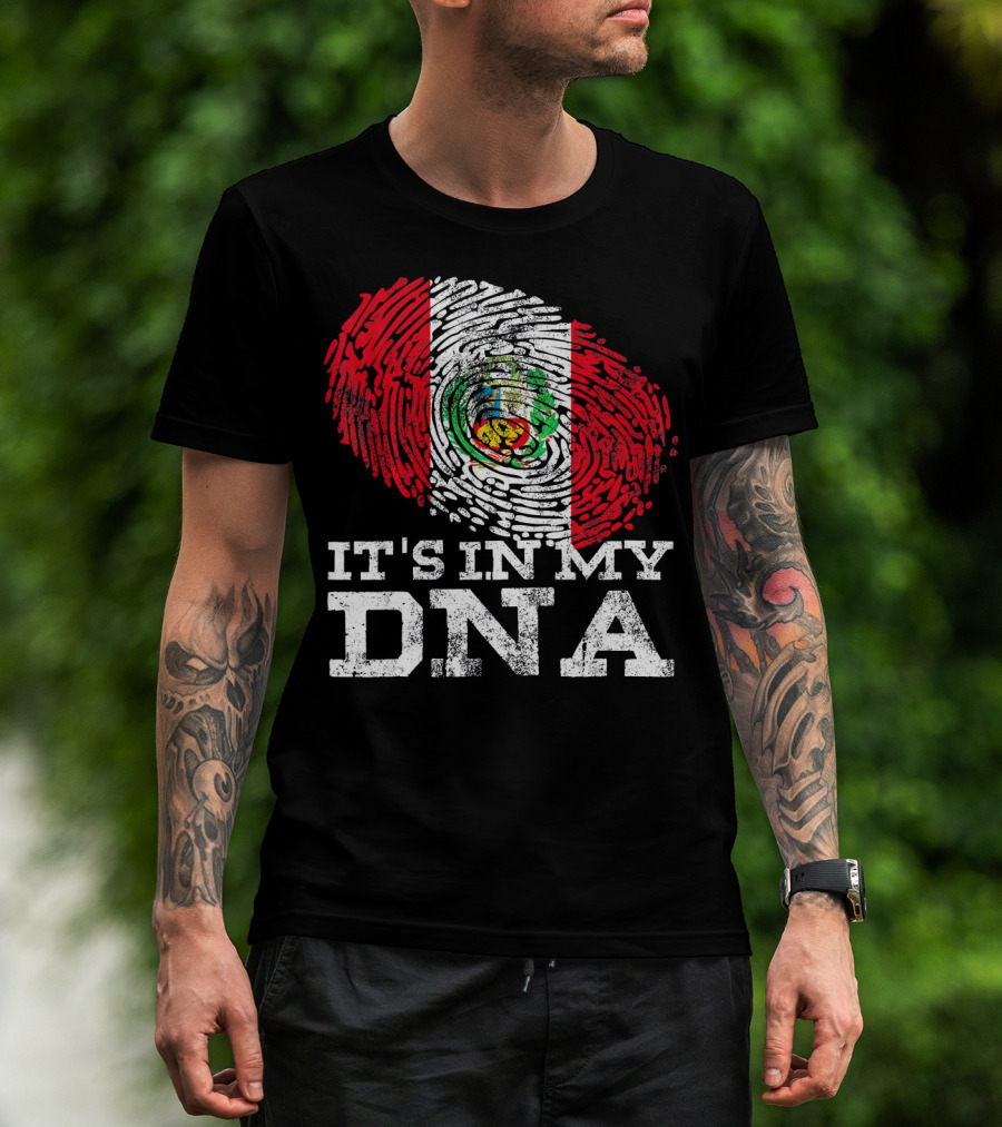 It's In My DNA Peruvian Flag Fingerprint Mexican Heritage T-Shirt