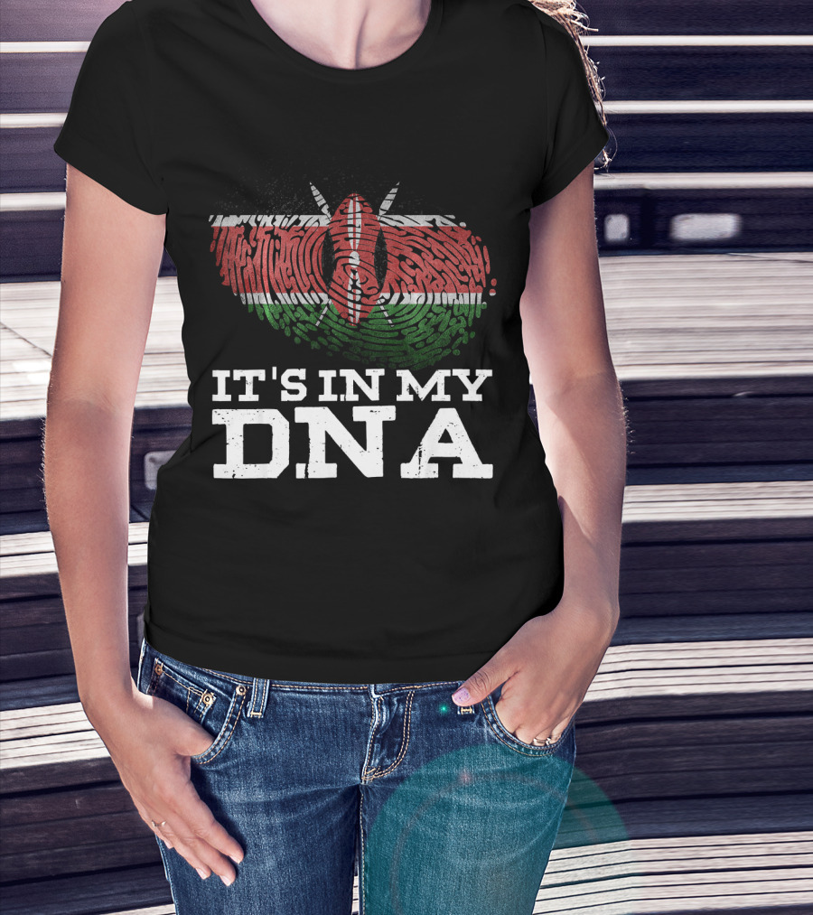 It's In My DNA Kenyan Flag Fingerprint T-Shirt