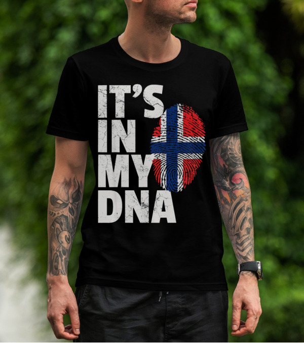 IT'S IN MY DNA Norwegian Norway Flag Fingerprint Pride T-Shirt