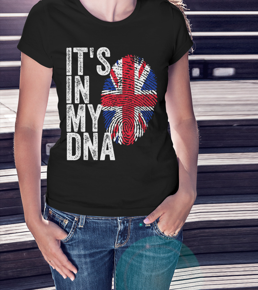 IT'S IN MY DNA UK Union Jack Fingerprint Flag T-Shirt