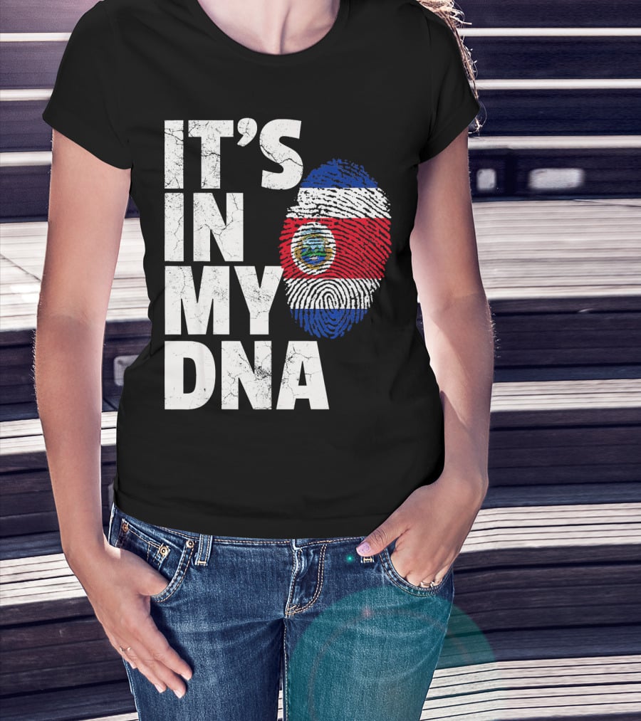 IT'S IN MY DNA Costa Rica Flag Rican Pride T-Shirt