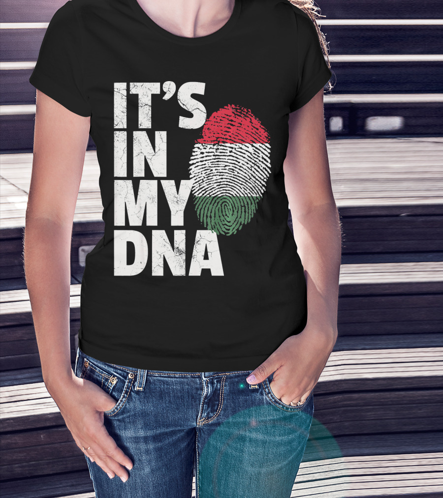 IT'S IN MY DNA Hungary Hungarian Flag Fingerprint T-Shirt