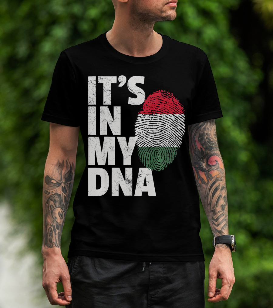 IT'S IN MY DNA Hungary Hungarian Flag Fingerprint T-Shirt
