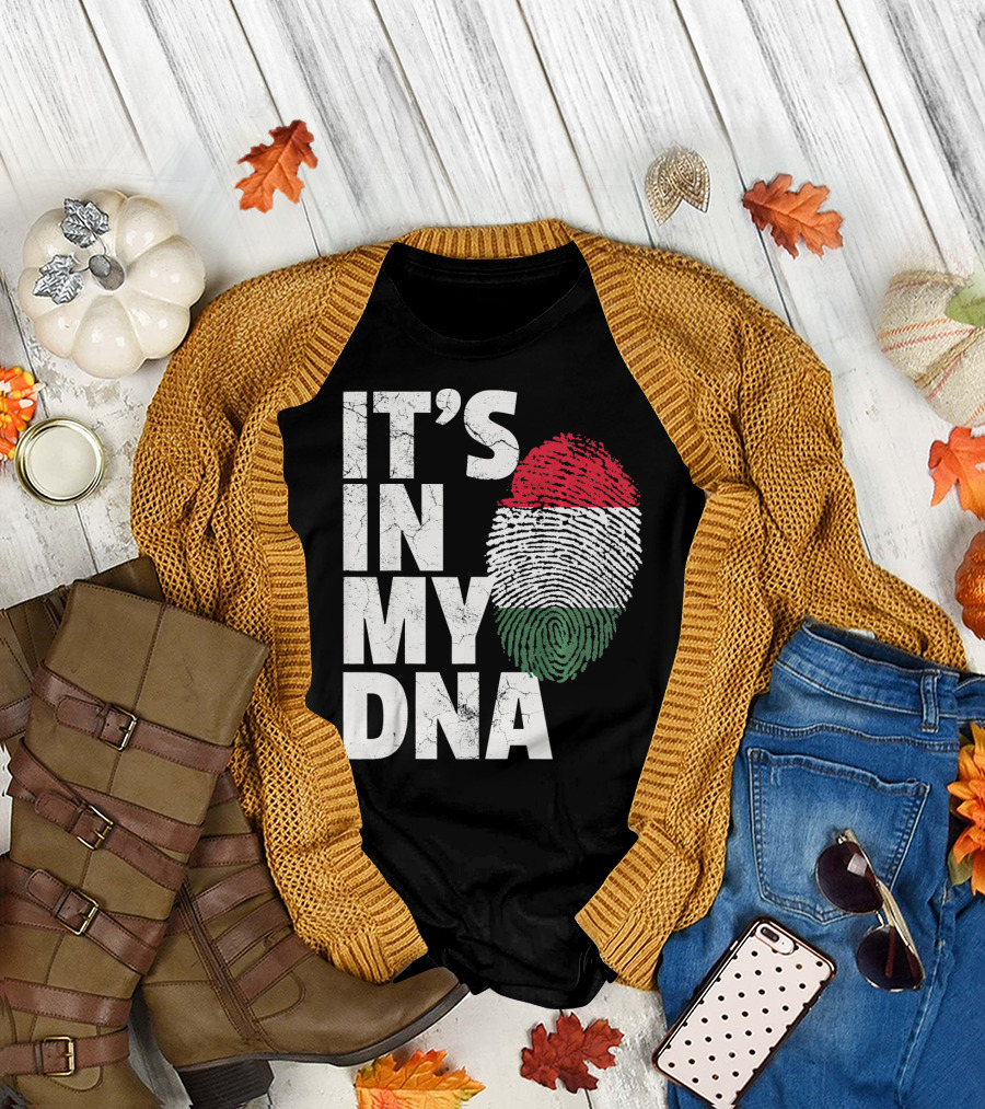 IT'S IN MY DNA Hungary Hungarian Flag Fingerprint T-Shirt