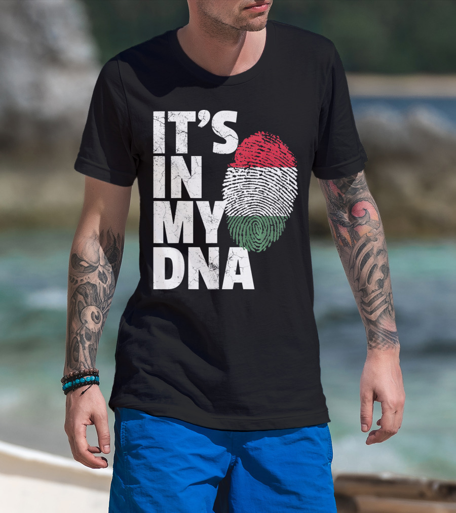 IT'S IN MY DNA Hungary Hungarian Flag Fingerprint T-Shirt