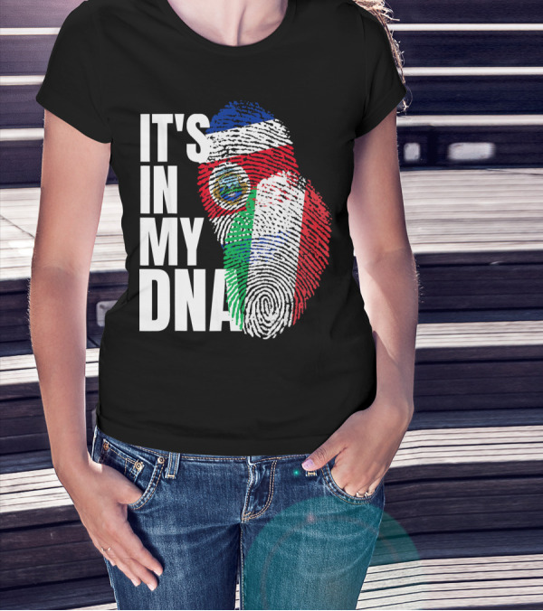 It's In My DNA Costa Rican Italian Flag Mix T-Shirt