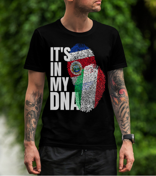 It's In My DNA Costa Rican Italian Flag Mix T-Shirt