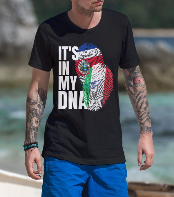 It's In My DNA Costa Rican Italian Flag Mix T-Shirt