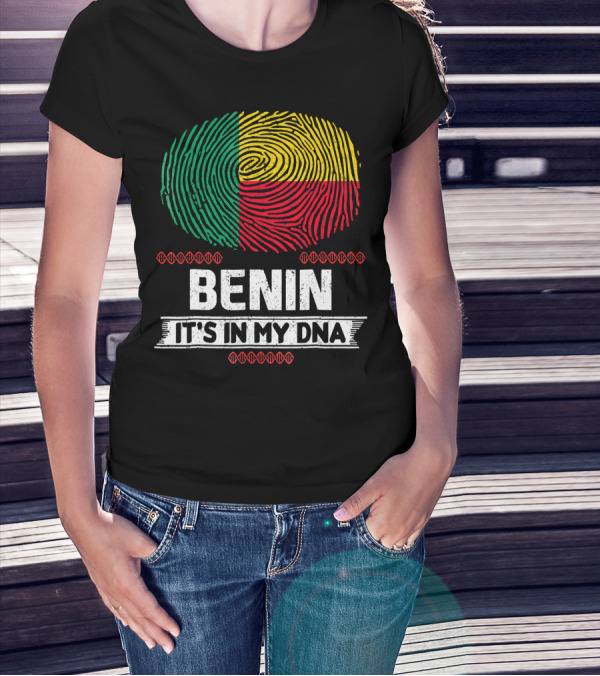 Benin It's In My DNA Beninese Flag Fingerprint T-Shirt