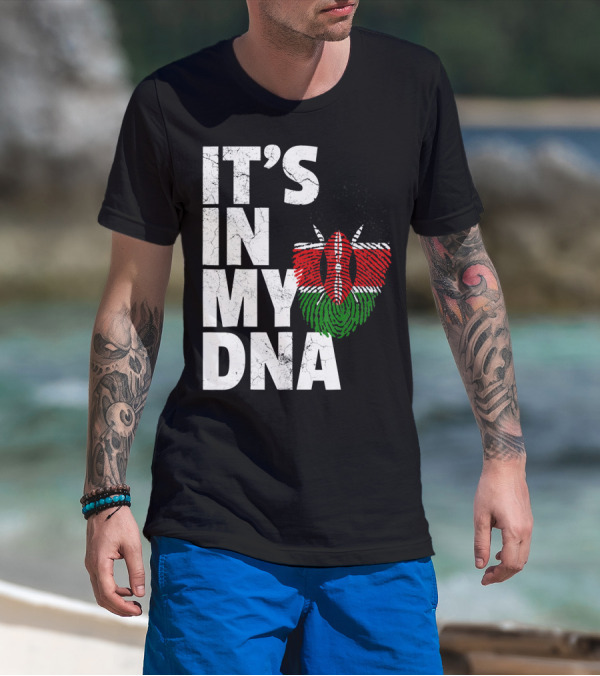 ITS IN MY DNA Kenya Flag Fingerprint T-Shirt