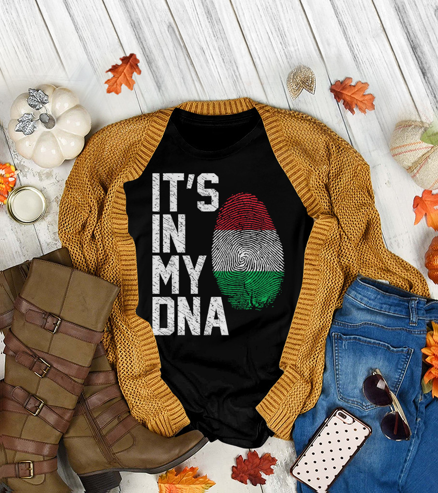 It's In My DNA Italian Italy Flag Fingerprint T-Shirt