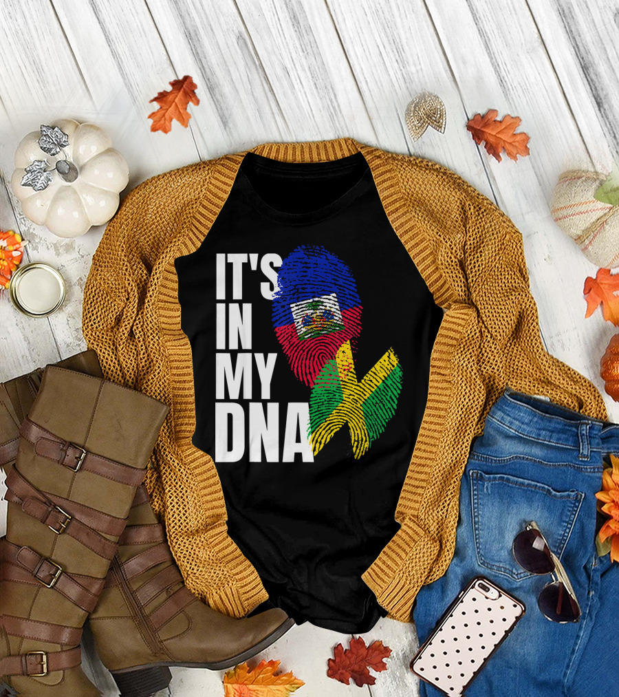 Jamaican Haitian Mix It's In My DNA Flag Heritage T-Shirt