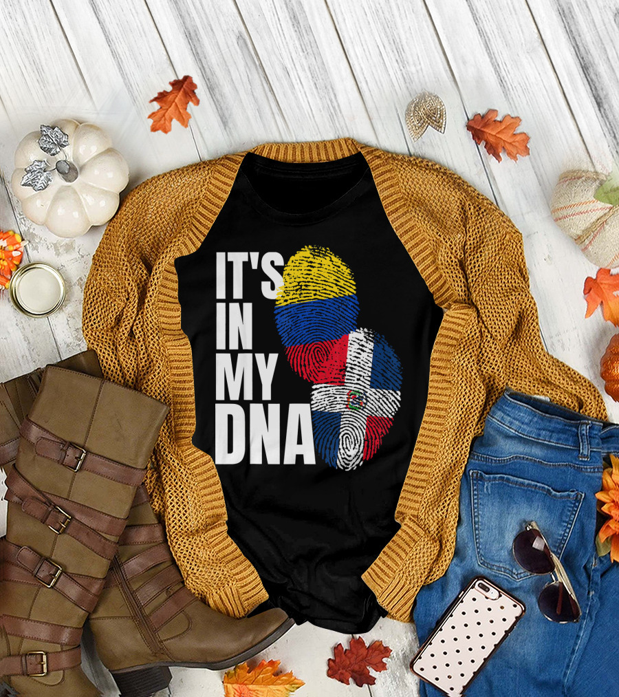 Dominican and Colombian DNA Flag It's In My DNA T-Shirt