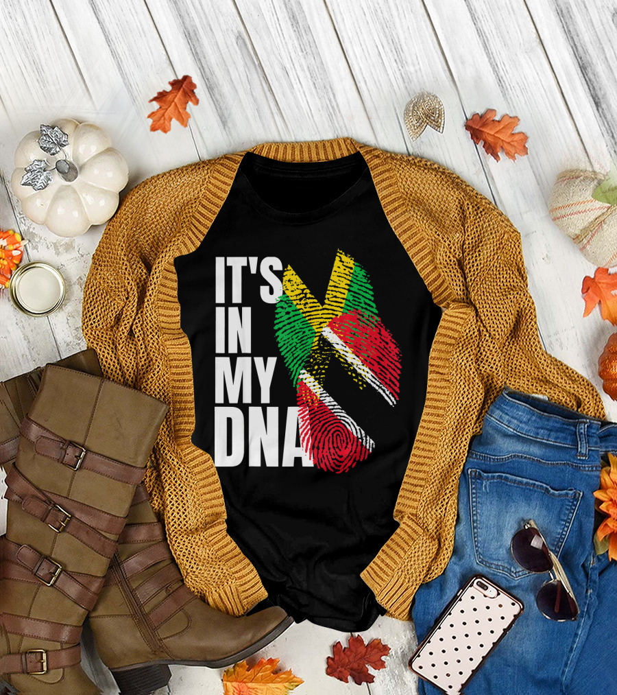 IT'S IN MY DNA Trinidadian Jamaican Flag Mix T-Shirt