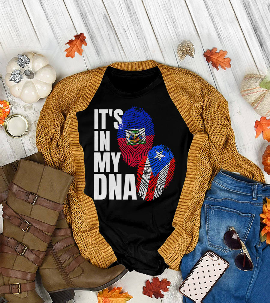 It's In My DNA Haitian Puerto Rican Flag Heritage T-Shirt