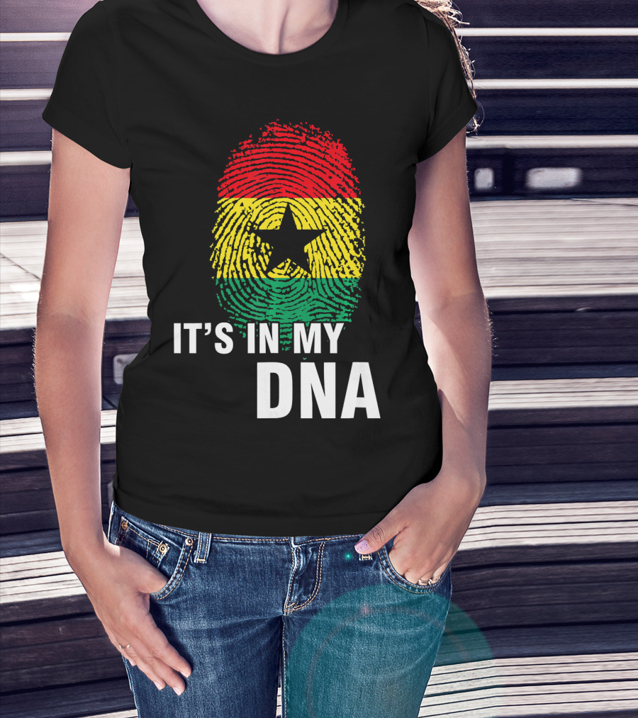 Ghanaian Flag Fingerprint It's In My DNA T-Shirt