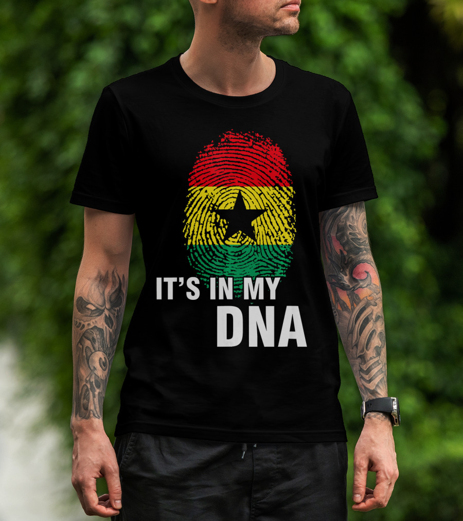 Ghanaian Flag Fingerprint It's In My DNA T-Shirt