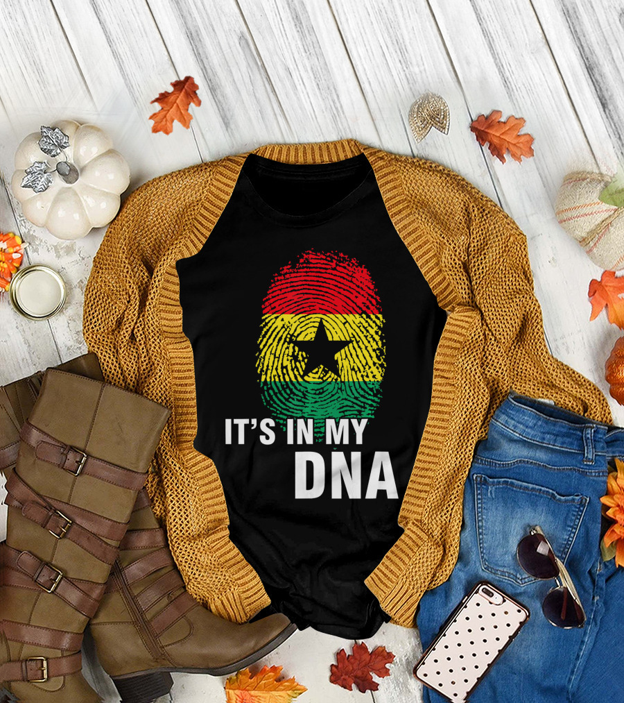 Ghanaian Flag Fingerprint It's in My DNA T-Shirt