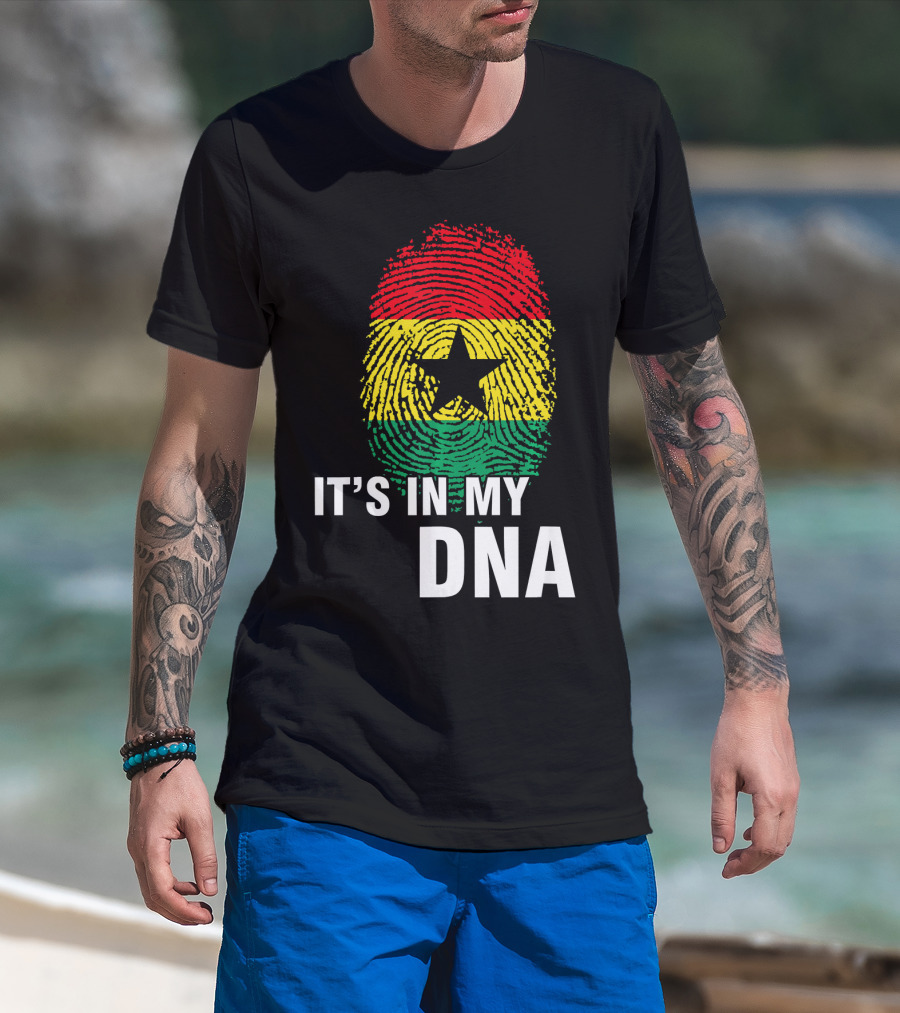 Ghanaian Flag Fingerprint It's In My DNA T-Shirt
