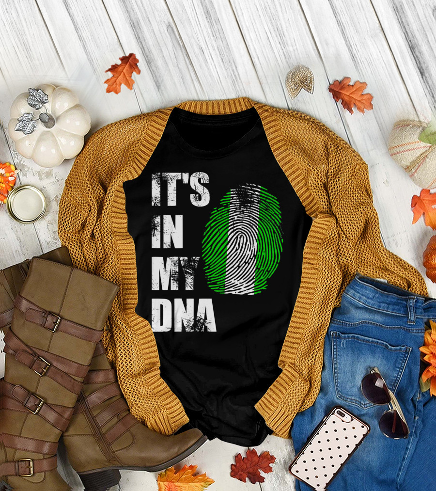 IT'S IN MY DNA NIGERIAN FLAG FINGERPRINT T-Shirt