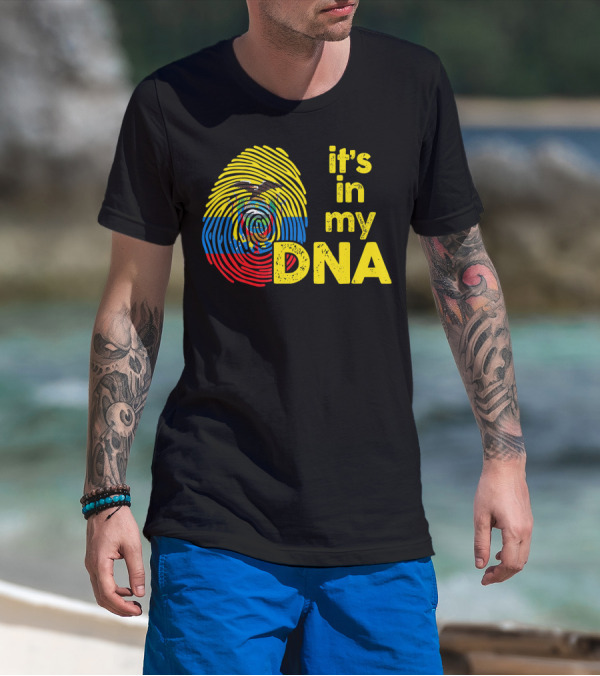 Ecuador Flag Fingerprint It's In My DNA T-Shirt