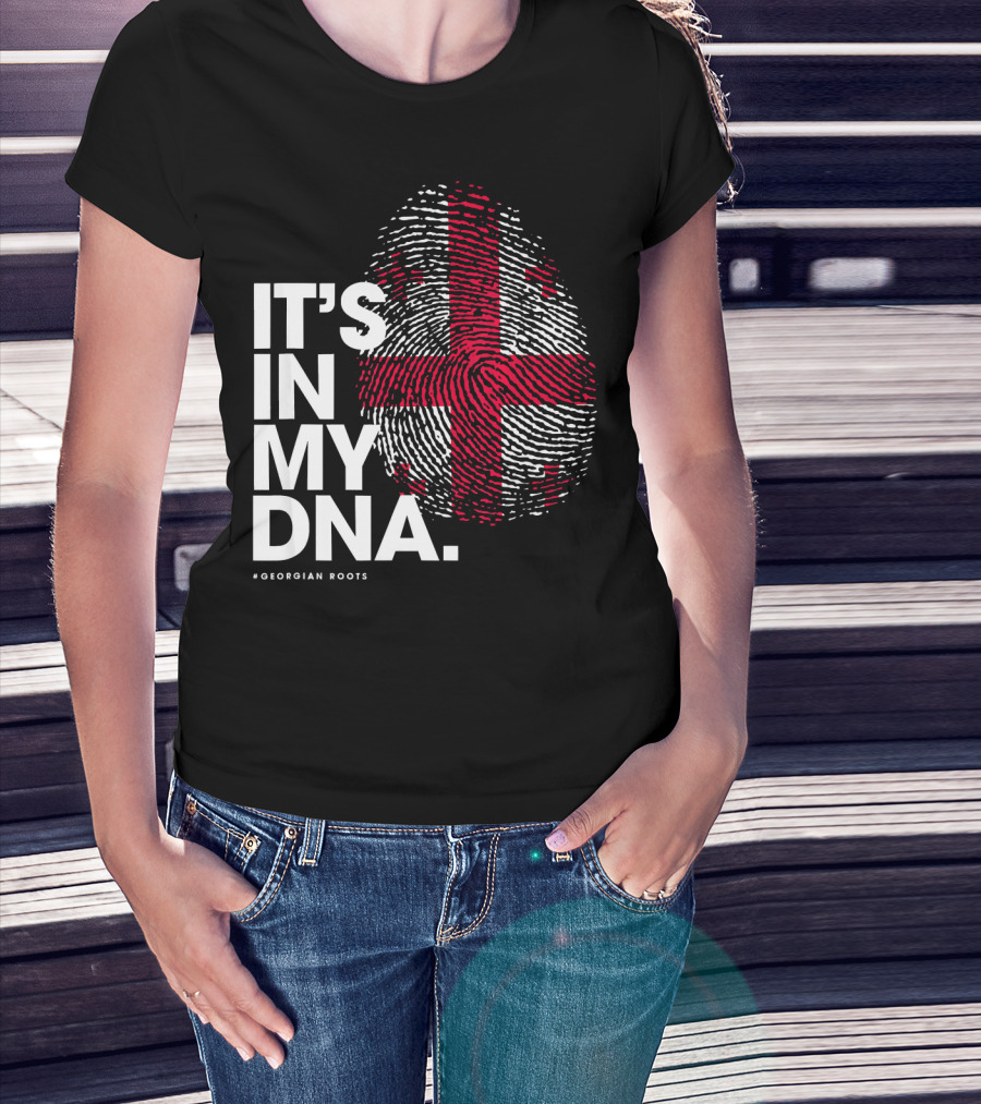 IT'S IN MY DNA Georgia Flag Georgian Roots T-Shirt
