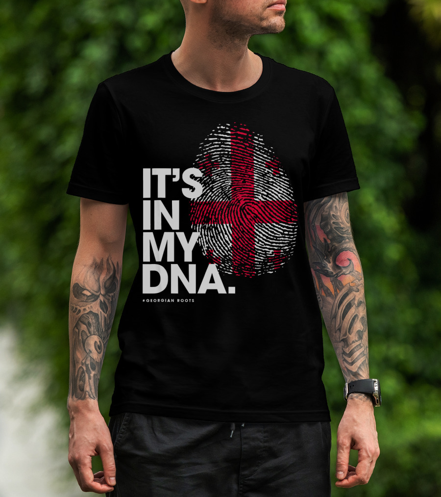 IT'S IN MY DNA Georgia Flag Georgian Roots T-Shirt