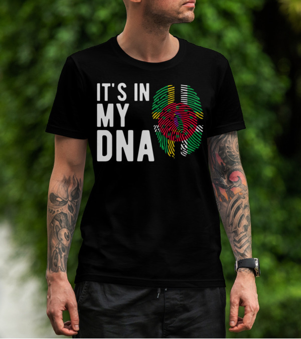It's In My DNA Dominica Flag Dominican Fingerprint T-Shirt