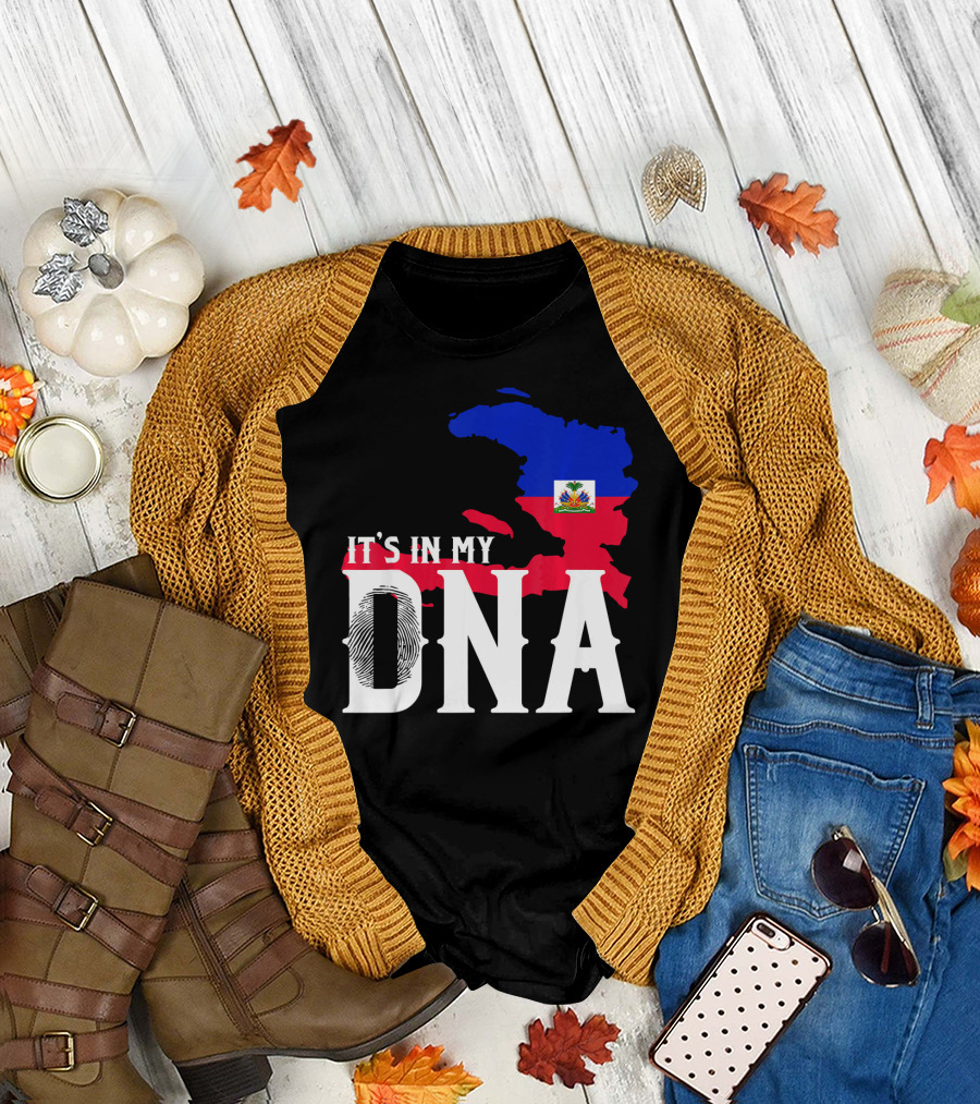 It's In My DNA Fingerprint Prideful Haiti Flag Map T-Shirt