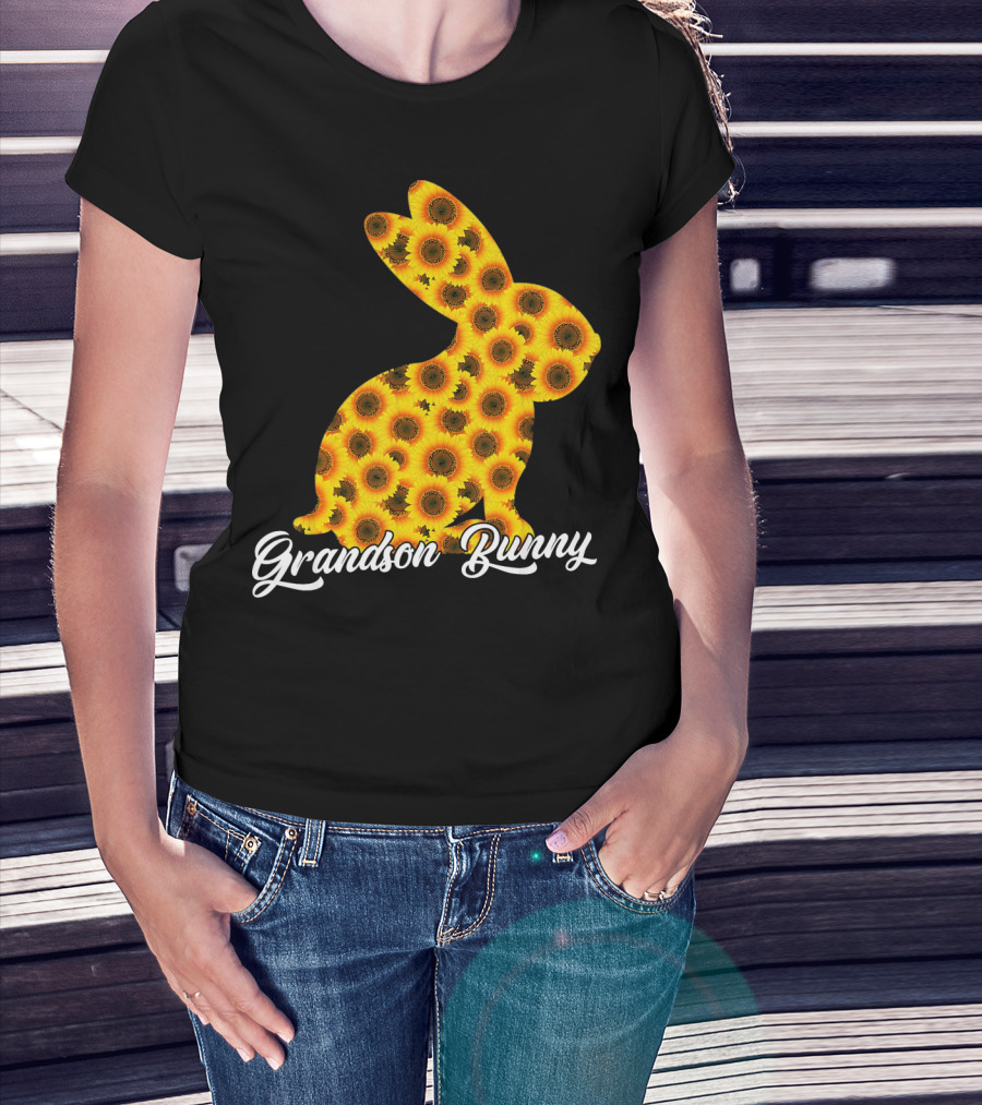 Grandson Bunny Sunflower Floral T-Shirt