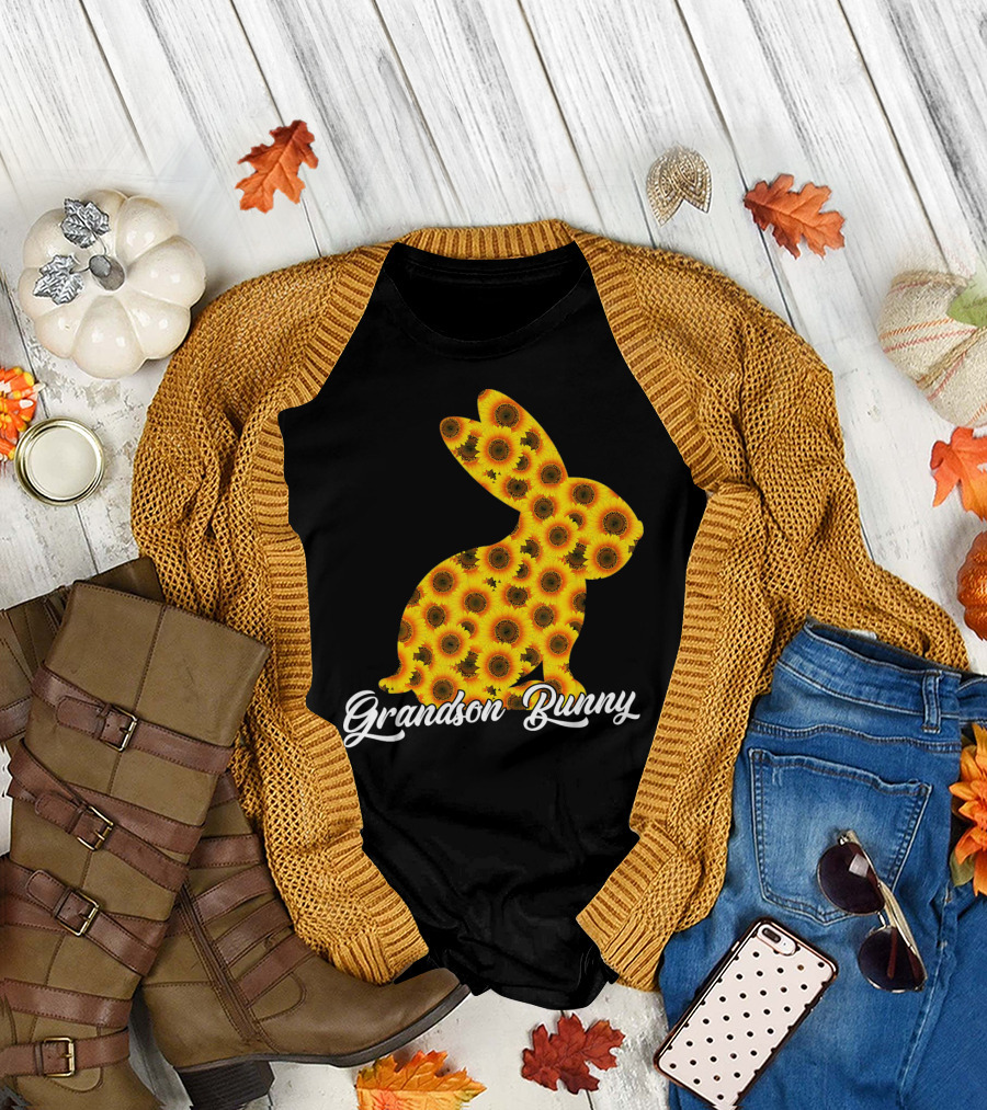 Grandson Bunny Sunflower Floral T-Shirt