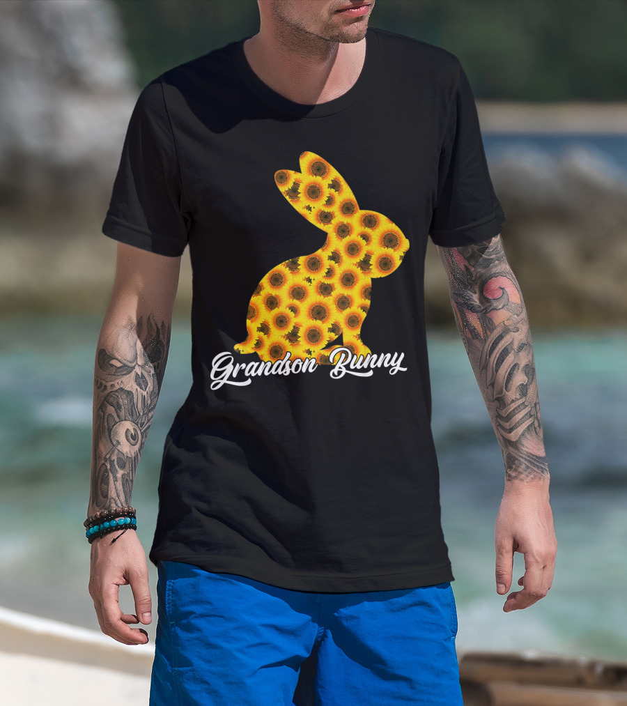 Grandson Bunny Sunflower Floral T-Shirt