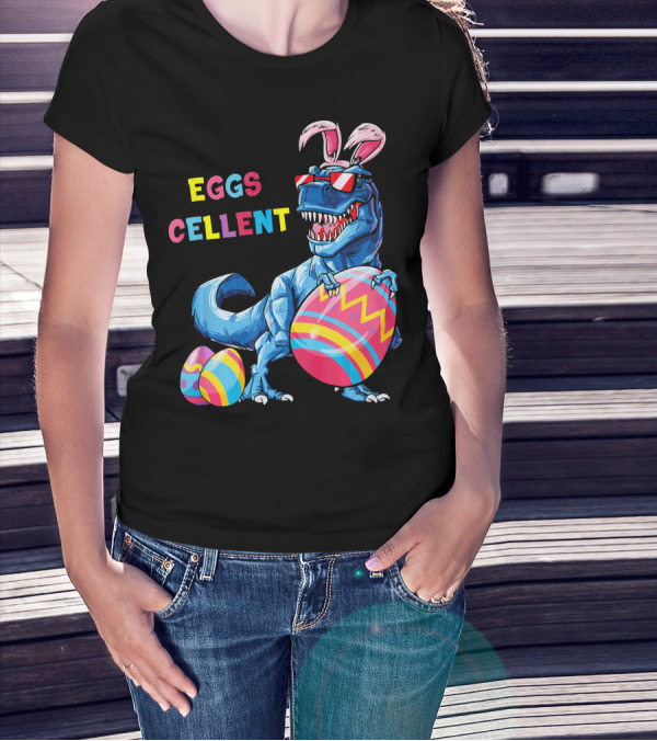 Eggscellent Easter Bunny Dinosaur Rex T-Shirt