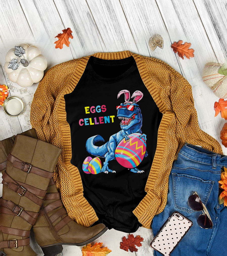 Eggscellent Easter Bunny Dinosaur Rex T-Shirt
