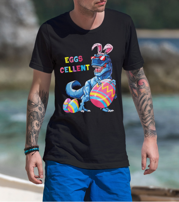 Eggscellent Easter Bunny Dinosaur Rex T-Shirt