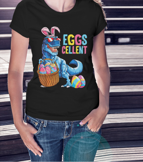 EGGSCELLENT Dinosaur Easter Bunny Rex T-Shirt