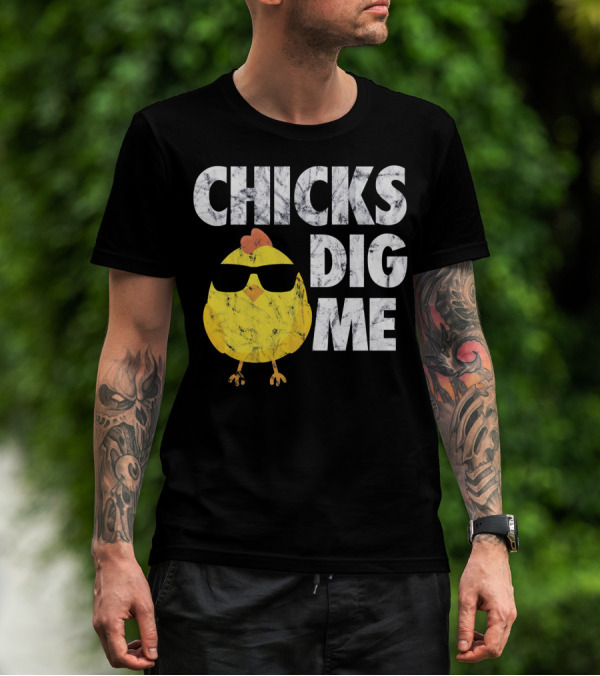 Kids Cute Easter Chicks Dig Me Sunglasses Chicken T-Shirt
