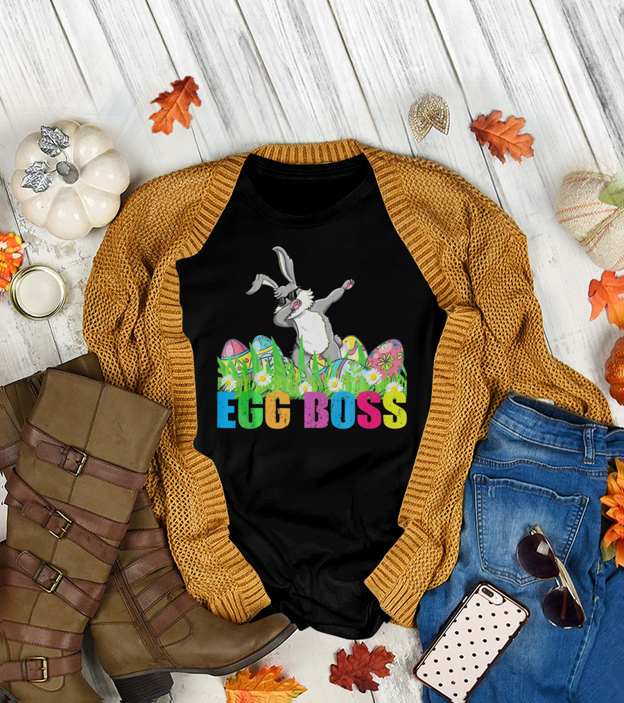 Egg Boss Dabbing Easter Bunny T-Shirt