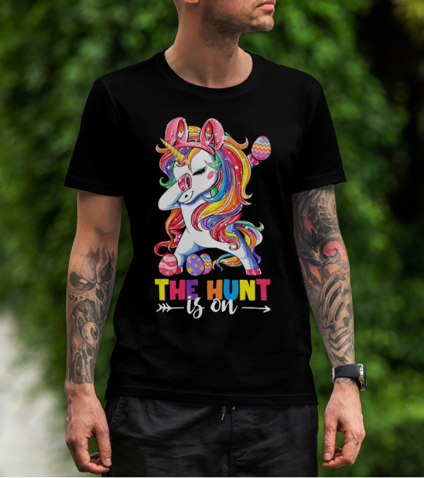 Easter Dabbing Unicorn Bunny The Hunt Is On T-Shirt