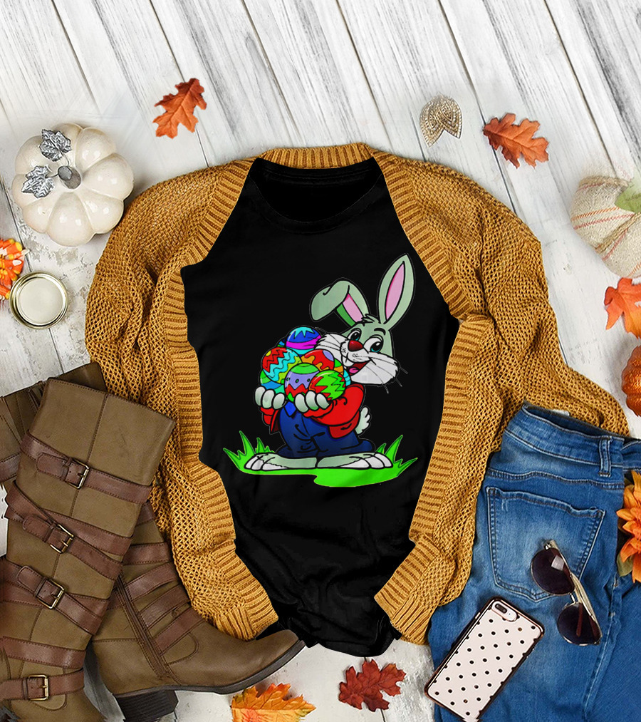 Easter Bunny with Colorful Eggs T-Shirt