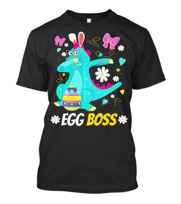 Egg Boss Easter Egg Hunt T-Rex Boys Easter T-Shirt