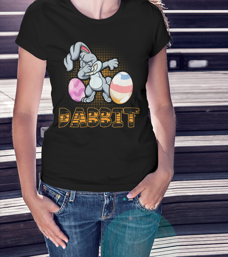 Funny Dabbit Bunny Dab With Easter Eggs T-Shirt