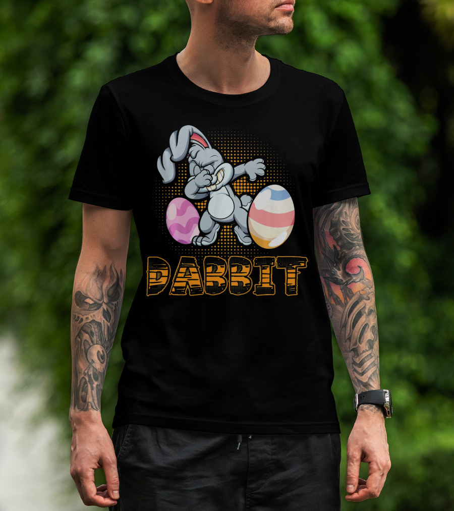 Funny Dabbit Bunny Dab With Easter Eggs T-Shirt