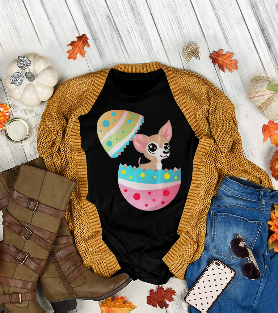 Chihuahua Easter Egg Funny Chihu Happy Surprise T-Shirt